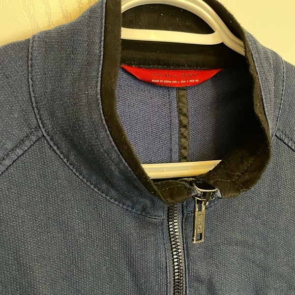 💕2 for $29 💕 | ZARA Man | Navy Blue Bomber Jacket | L - Picture 2 of 4